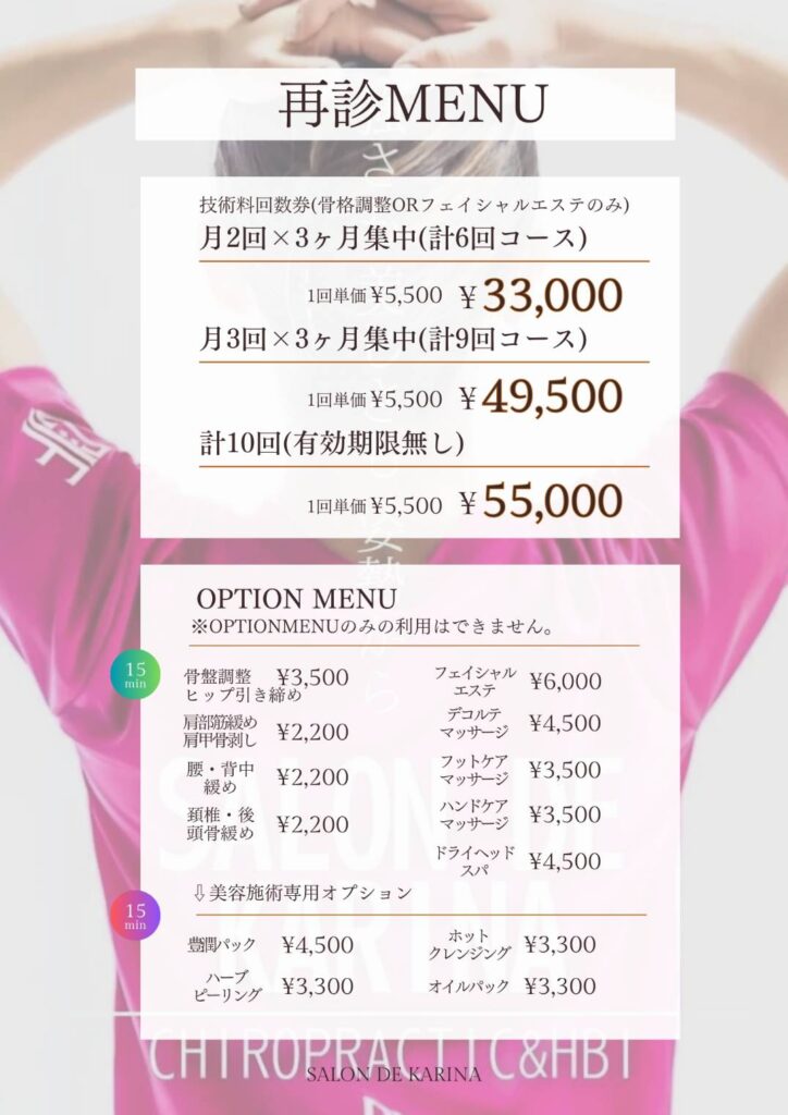 再診【メニュー】